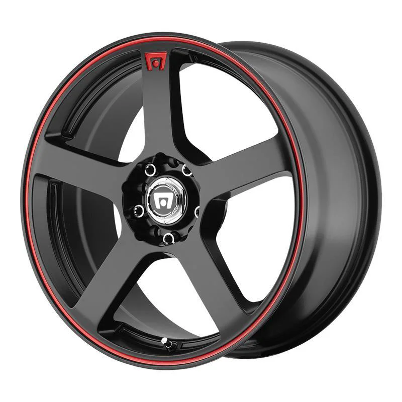 Statusfälgar MR116 Matte Black Red Racing Stripe 7x16 5/100/114,3 ET40