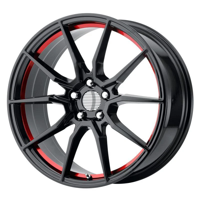 Statusfälgar PR193 Gloss Black Red Machined 9x17 5/114,3 ET24