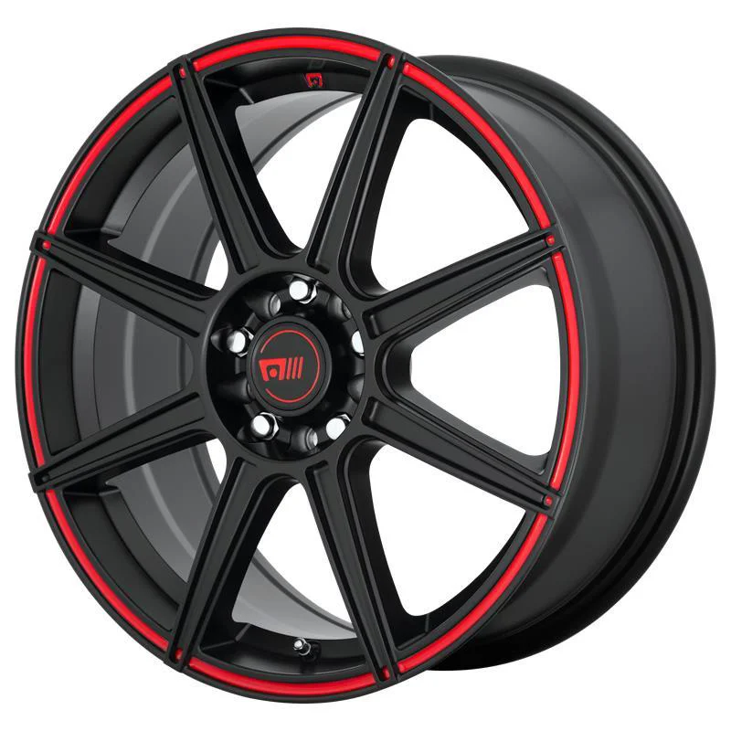 Statusfälgar MR142 Satin Black With Red Stripe 7x17 5/114,3/120 ET40
