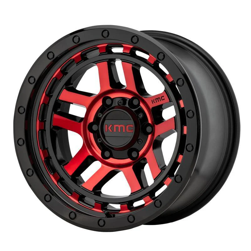 Statusfälgar KM540 Gloss Black Machined With Red Tint 8.5x17 6/139,7 ET18