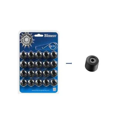 Bult/Mutterkåpa Rund Centre Pull 17mm Svart