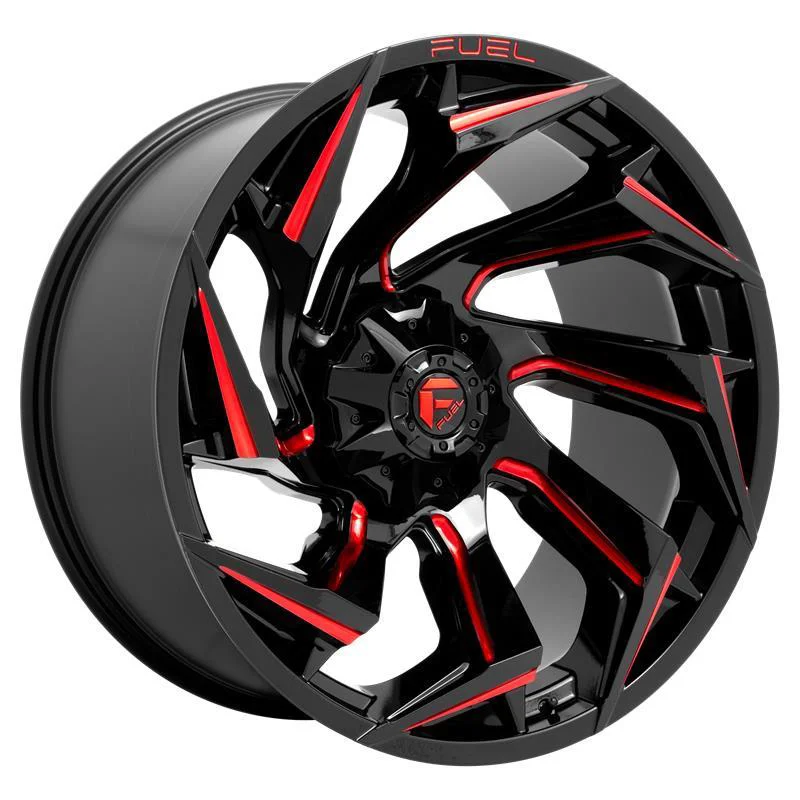 Statusfälgar D755 REACTION GLOSS BLACK MILLED W/ RED TINT 9x17 5/114,3/127 ET1
