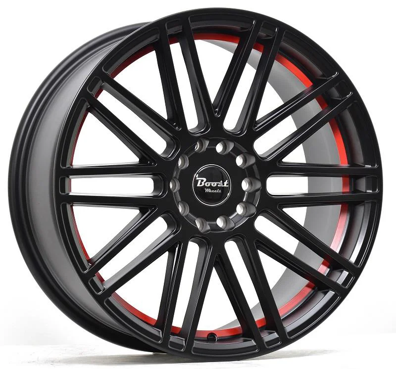Statusfälgar B362 Glossblack Red stripe 8x18 5/114,3/120 ET38