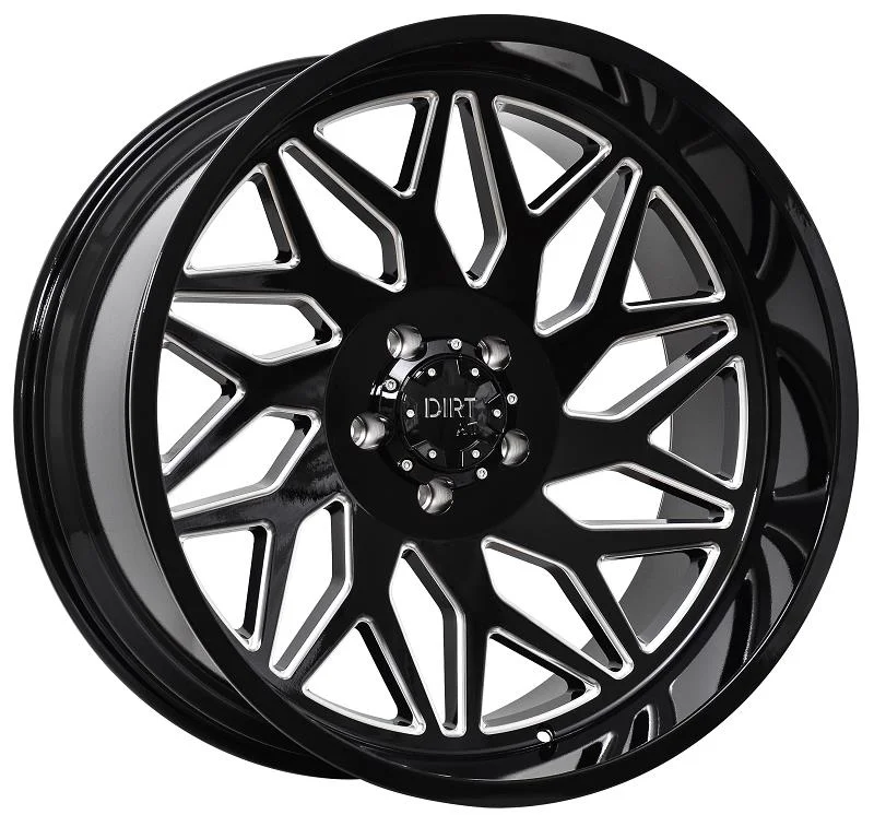 Statusfälgar D55 Glossblack milled 12x24 6/139,7 ET-42