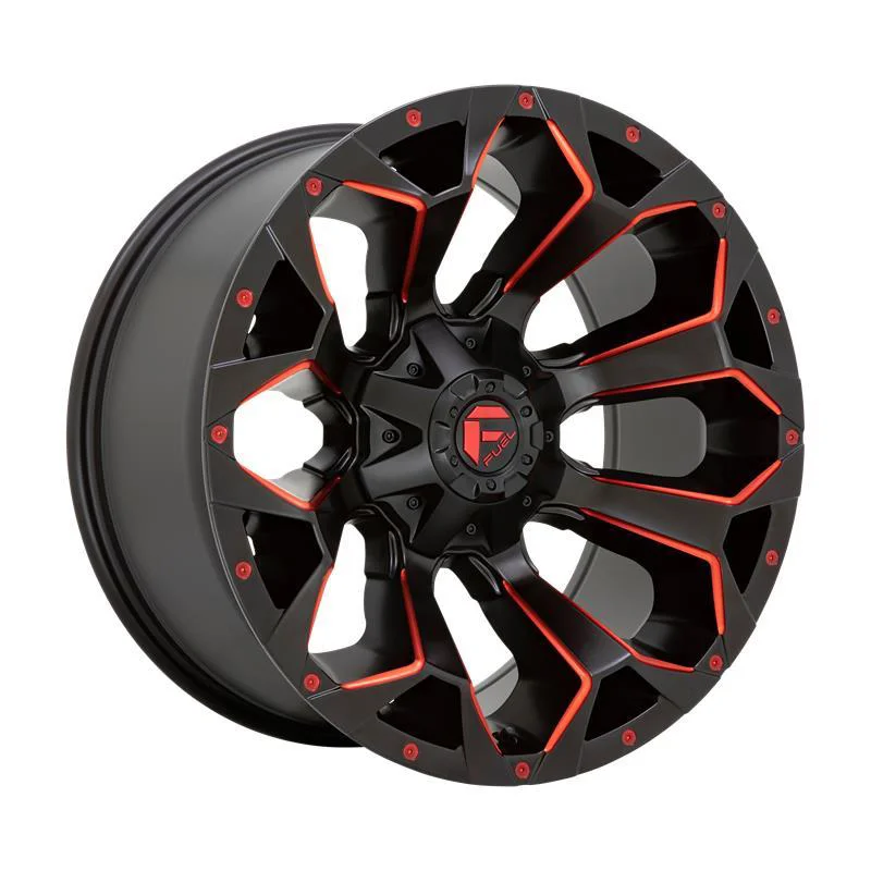 Statusfälgar D787 ASSAULT MATTE BLACK RED MILLED 9x17 6/135/139,7 ET2