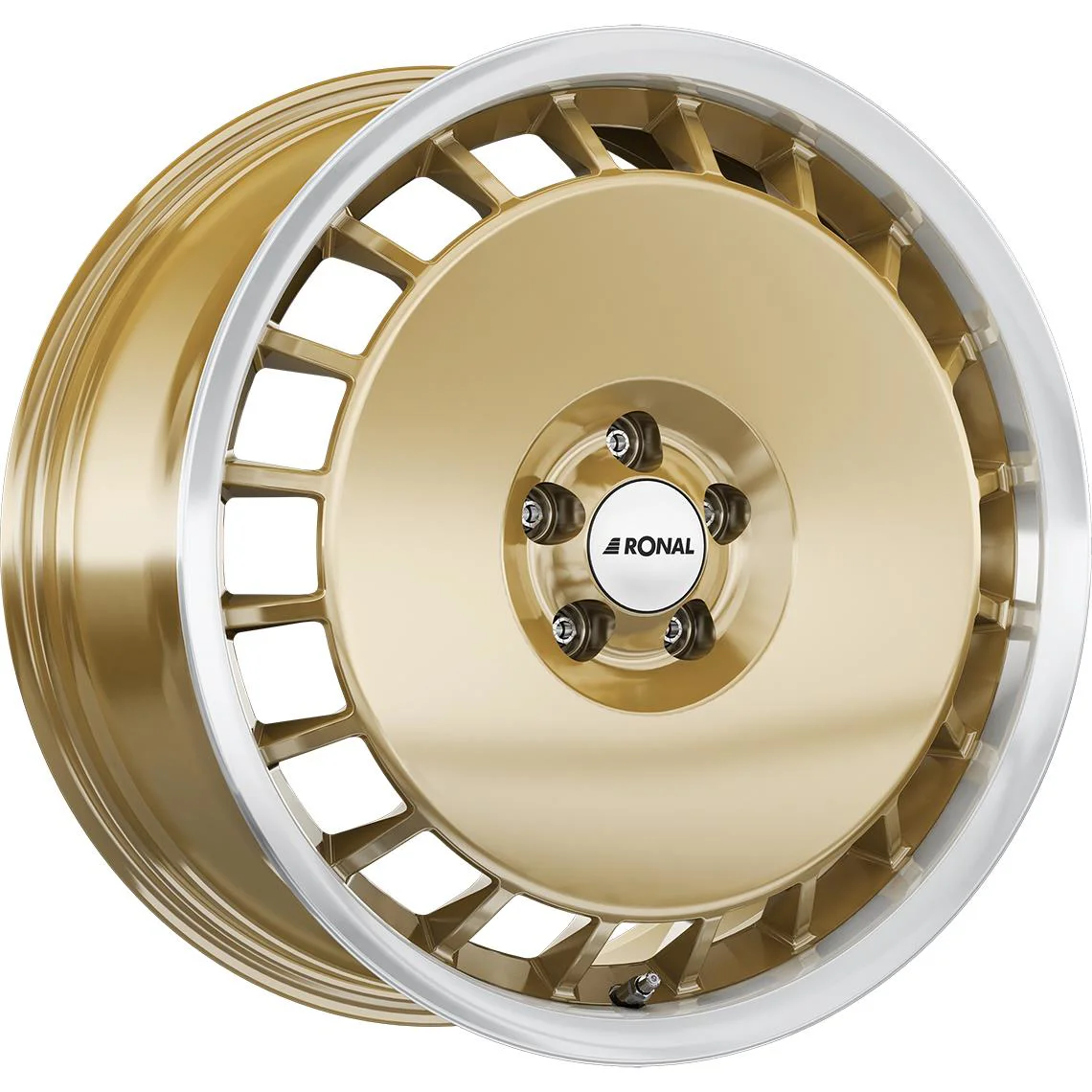 Rautamo RONAL R50 AERO RACING GOLD RIM LIP CUT 8x18 5/112 ET35