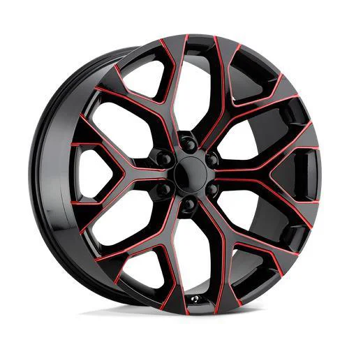 Statusfälgar PR176 GLOSS BLACK RED MILLED 9x20 6/139,7 ET24