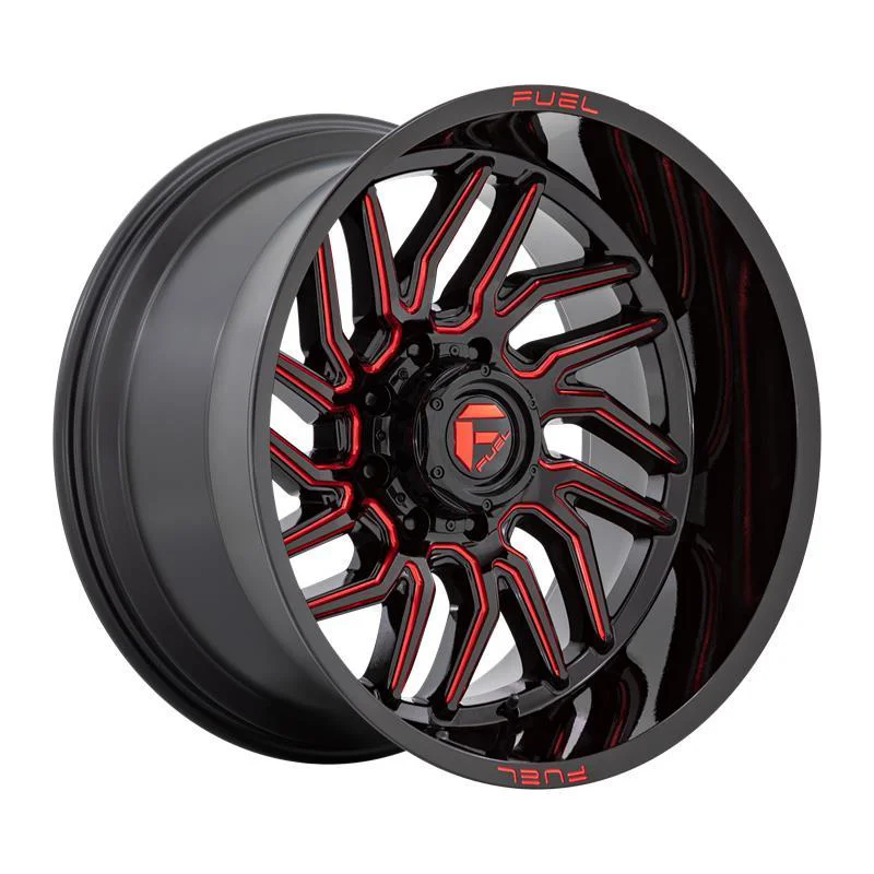 Statusfälgar D808 HURRICANE GLOSS BLACK MILLED RED TINT 12x22 8/165,1 ET-44