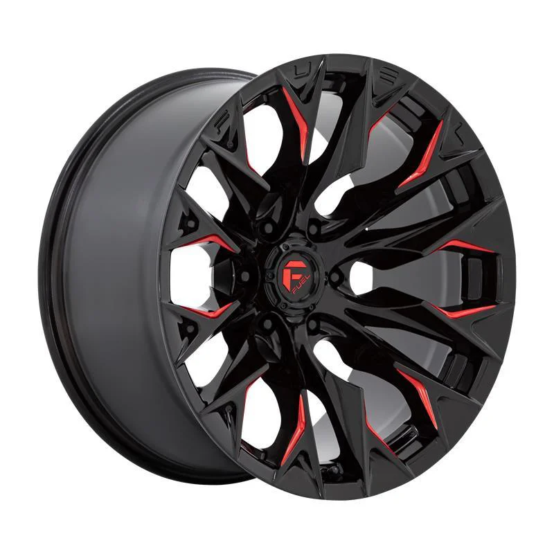 Statusfälgar D823 FLAME GLOSS BLACK MILLED W/ CANDY RED 9x20 8/180 ET20