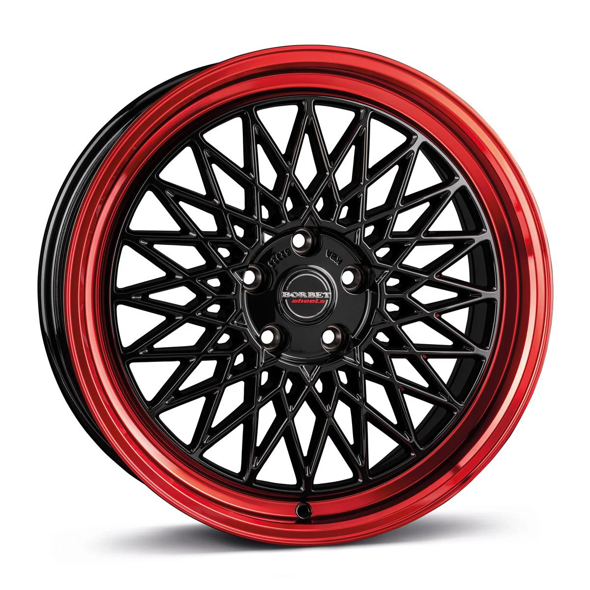 Rautamo BORBET B black rim red 7x17 4/108 ET20