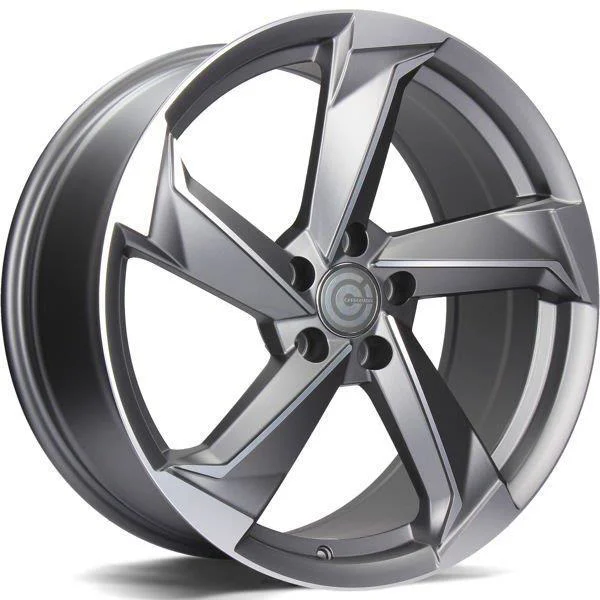 Statusfälgar Twist Matt Anthracite Front Polished 8x18 5/112 ET35