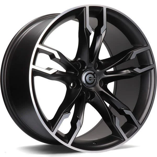 Statusfälgar Inferno Matt Black Front Polished 8.5x18 5/112 ET30