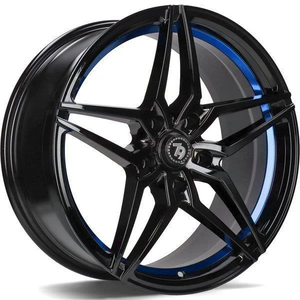 Statusfälgar SV-A Black glossy blue inner lip 8x18 5/120 ET30