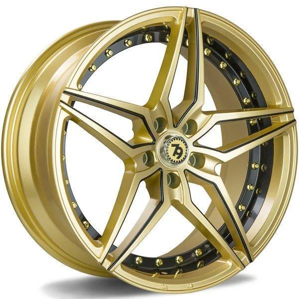 Statusfälgar SV-AR Gold Black lip milled black 9.5x19 5/120 ET35
