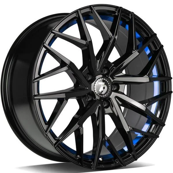 Statusfälgar SV-C Black glossy blue inner lip 8x18 5/120 ET33