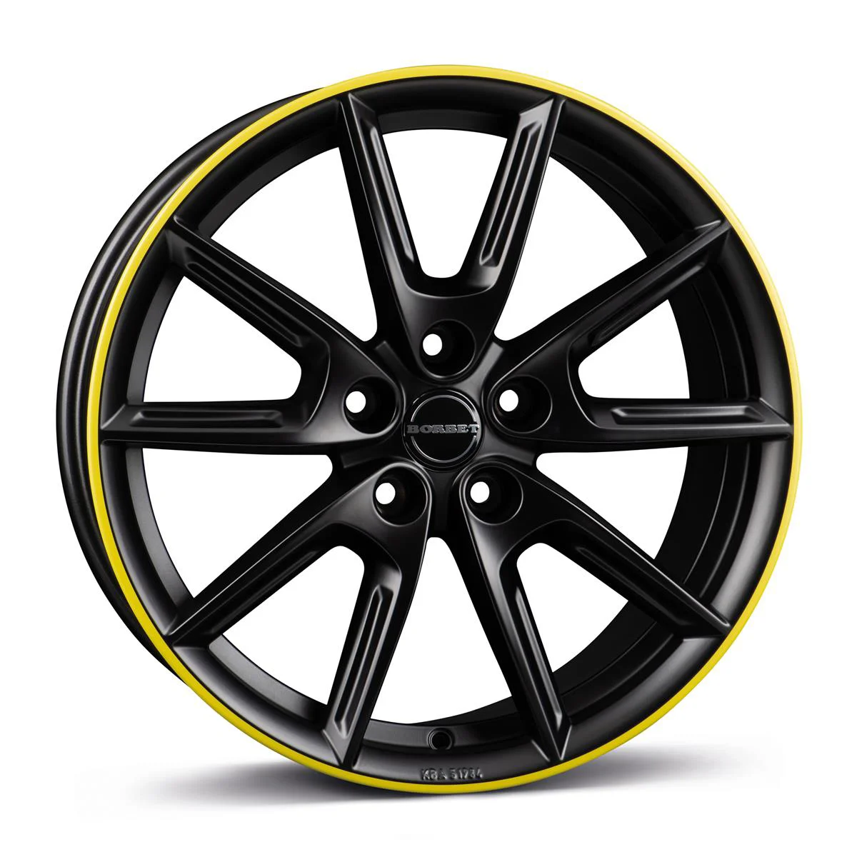 Rautamo BORBET LX18 black matt rim yellow 8x18 5/112 ET40