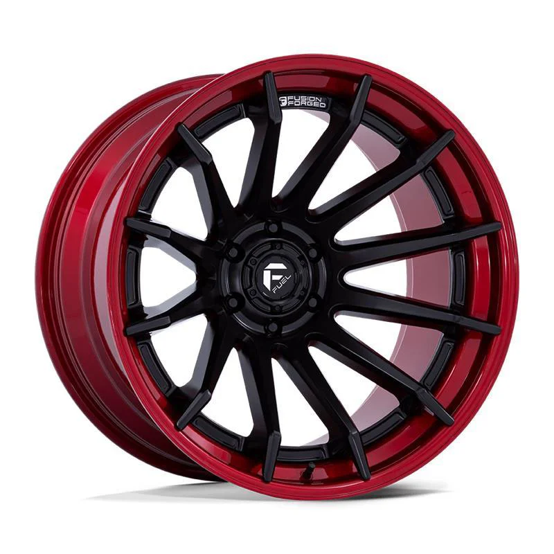 Statusfälgar FC403 BURN MATTE BLACK W/ CANDY RED LIP 10x22 5/127 ET-18