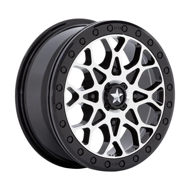 Statusfälgar M48 PORTAL BEADLOCK GLOSS BLACK MACHINED W GB RING 6x15 4/110 ET38