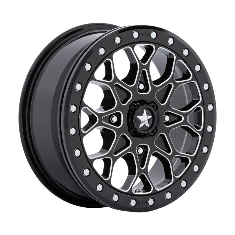 Statusfälgar M48 PORTAL BEADLOCK GLOSS BLACK MILLED W/ GB RING 6x15 4/110 ET38