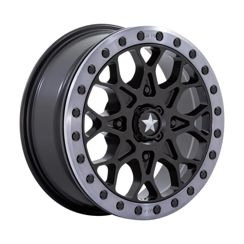 Statusfälgar M48 PORTAL BEADLOCK SATIN BLACK W/ GRAY TINT RING 6x15 4/110 ET38
