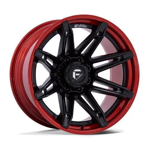 Statusfälgar FC401 BRAWL MATTE BLACK W/ CANDY RED LIP 10x22 8/170 ET-18