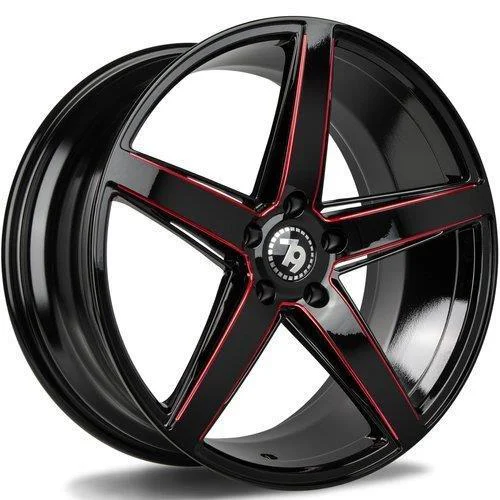 Statusfälgar SV-N Black glossy milled red 9.5x19 5/120 ET35