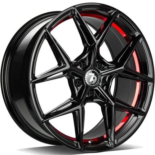 Statusfälgar SCF-B Black glossy red inner lip 9x18 5/120 ET35