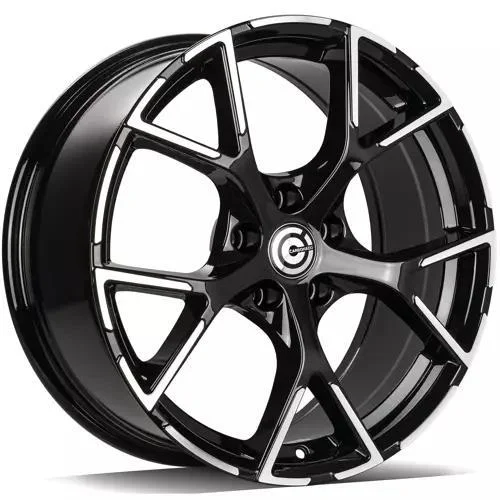 Statusfälgar RIVER Black Front Polished 8x18 5/112 ET45
