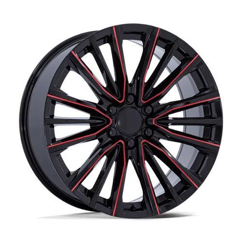 Statusfälgar PR223 GLOSS BLACK MILLED RED 9x22 6/139,7 ET28