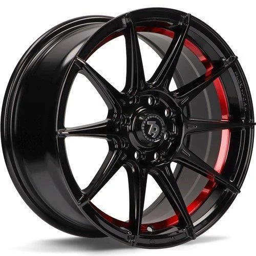 Statusfälgar SCF-F Black glossy red inner lip 7x15 4/100/114,3 ET35