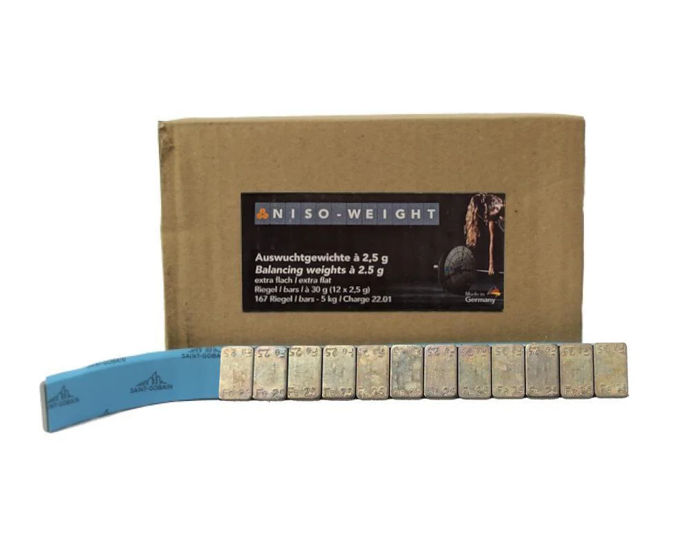 Klistervikt Stål tunn 12x2,5g remsor 2,4mm 167st