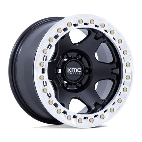 Statusfälgar KM238 VI BEADLOCK SATIN BLACK W/ MACHINED RING 9x17 5/127 ET-12