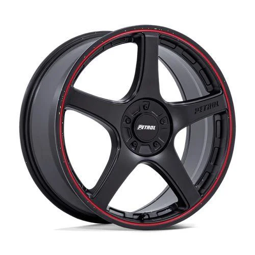 Statusfälgar PE003 P2E MATTE BLACK W/ RED LIP 8.5x20 5/110/115 ET40