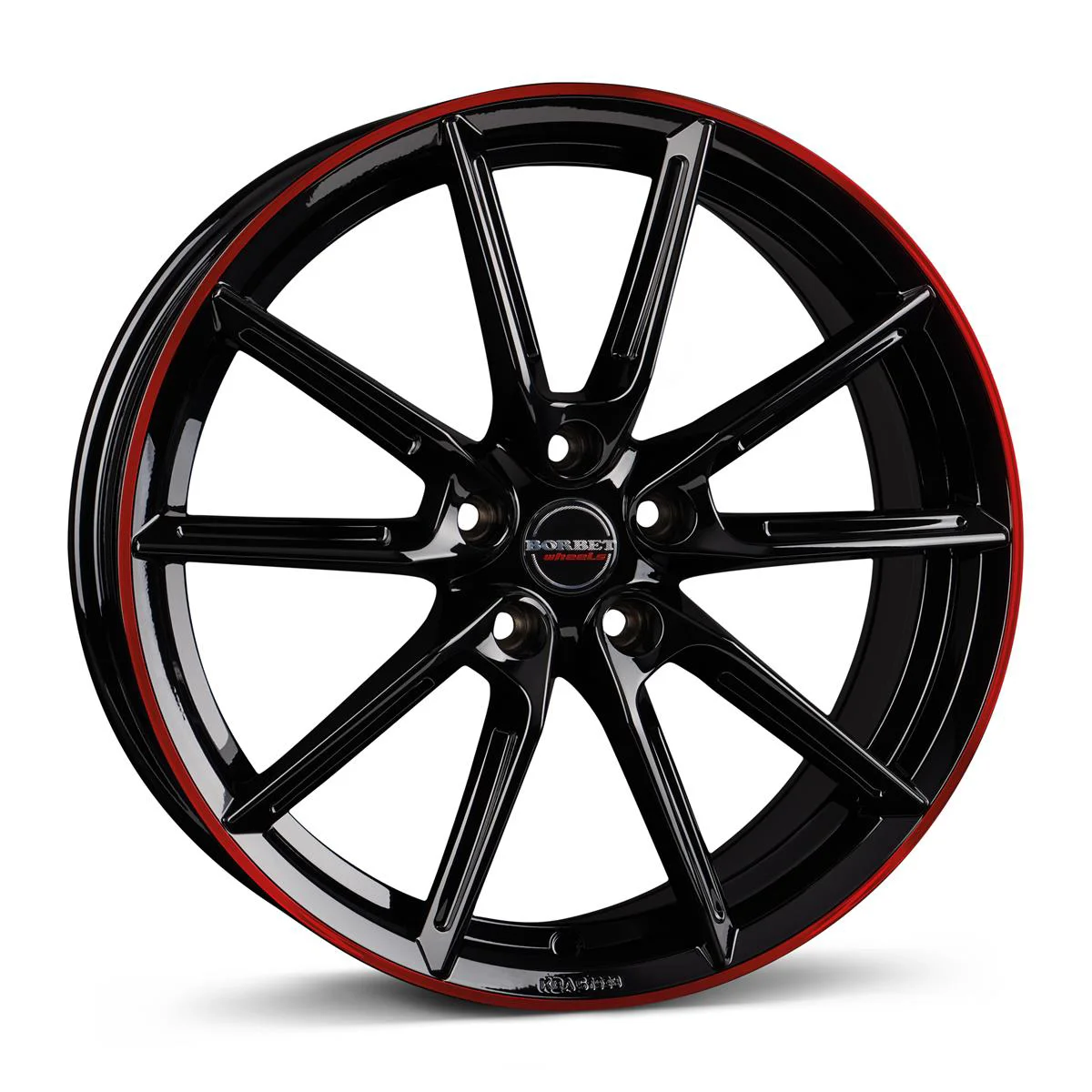 Rautamo BORBET LX18 Black Gloss Rim Red 8x18 5/112 ET40