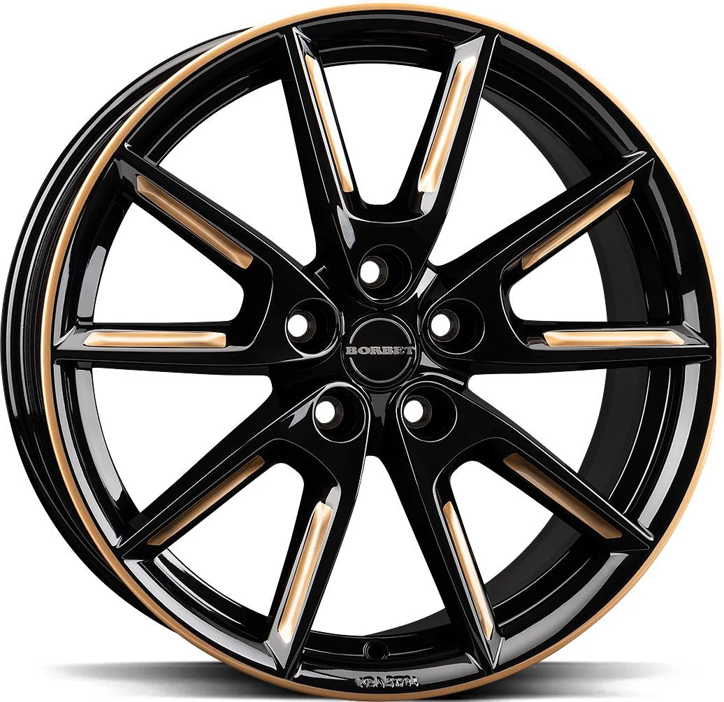 Rautamo BORBET LX19 Black Gloss Gold Spoke Rim 8x19 5/112 ET40