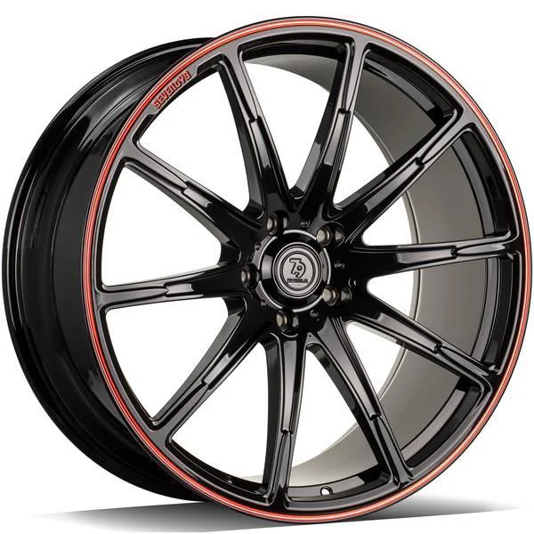 Statusfälgar MF.7 Black Glossy Red 10x23 5/130 ET25