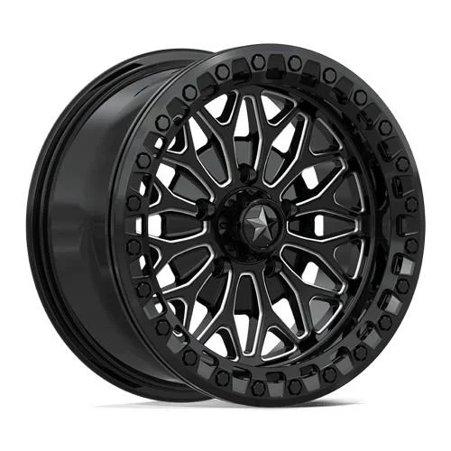 Statusfälgar MA53 BOLO UTV BEADLOCK GLOSS BLACK MILLED 7x15 4/156 ET10