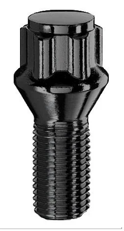 Låsbult 14x1,50x28 17/19mm skalle SVART