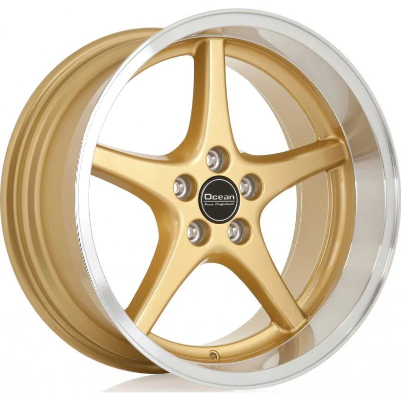 AFL OCEAN WHEELS MK18 Gold Polish Lip 8.5x18 5/108 ET6