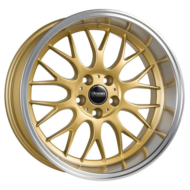 AFL OCEAN WHEELS Super DTM Gold Polish Lip 8.5x18 5/108 ET6